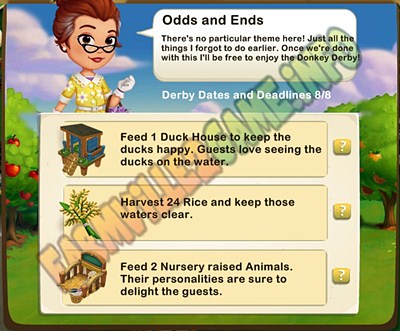 Odds and Ends - Feed 1 Duck House -  Harvest 24 Rice - Feed 2 Nursery raised Animals